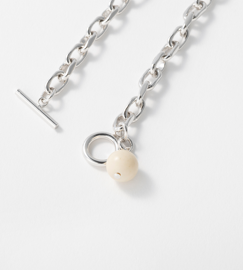LINK CHAIN STONE CHARM ANKLET