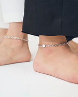 LINK CHAIN STONE SETTING ANKLET