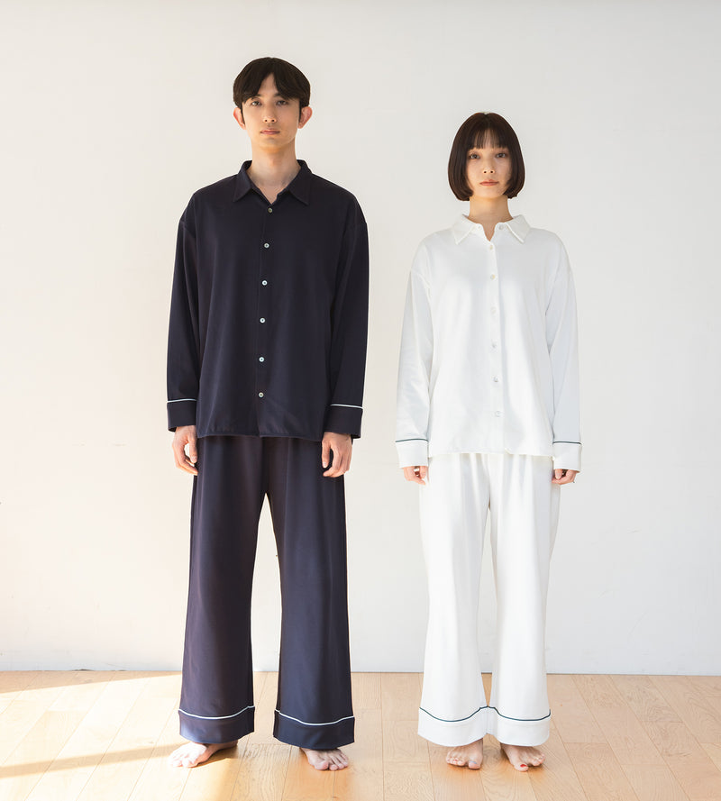 L'Appartement Pajama SHIRT ネイビーパジャマシャツ SHIRT PAJAMA SET