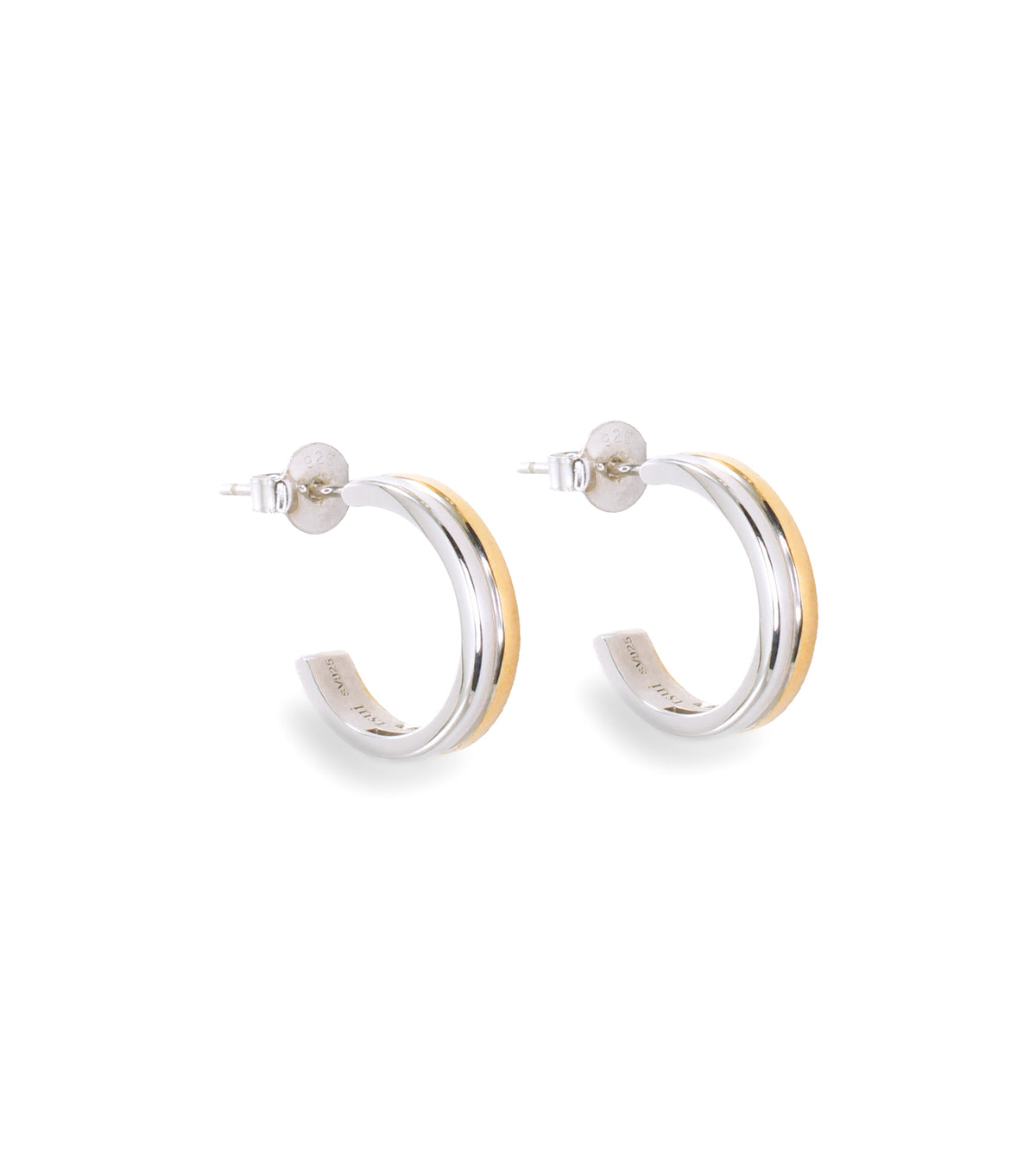 BICOLOR HOOP PIERCED EARRINGS - tsui