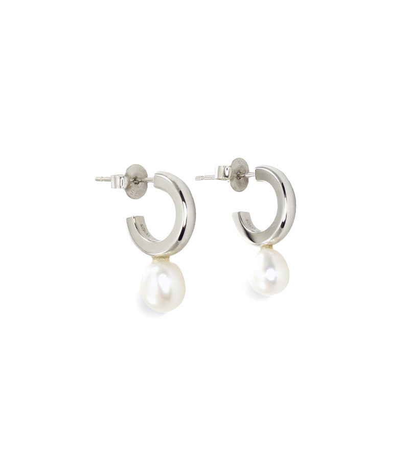 PEARL HOOP PIERCED EARRINGS （SINGLE）