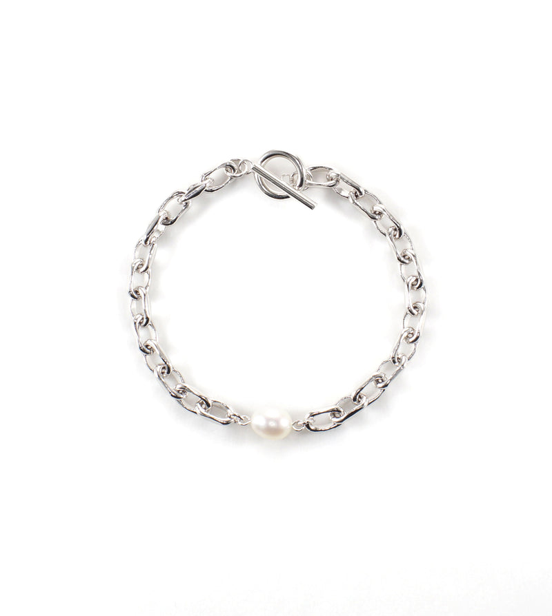 LINK CHAIN PEARL SETTING BRACELET