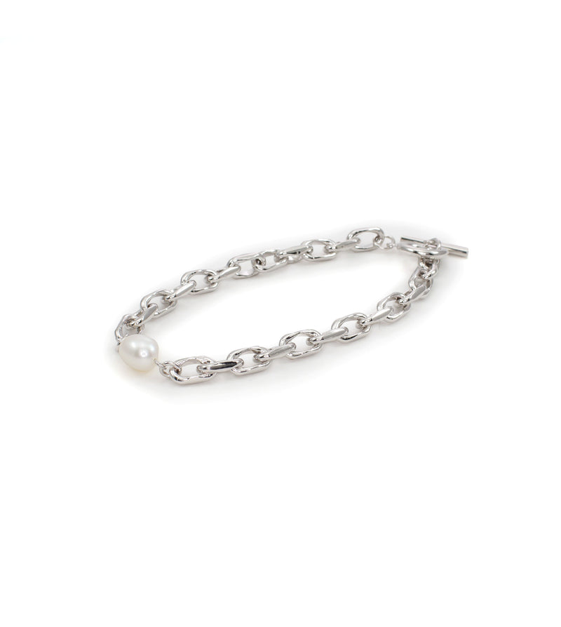 LINK CHAIN PEARL SETTING BRACELET