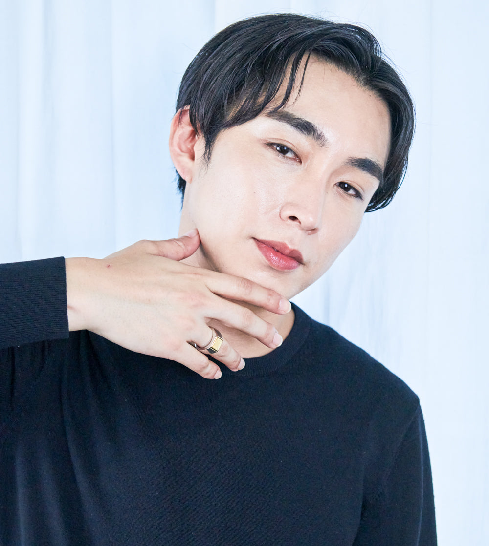 Ptシンプルデザインリング BICOLOR SIGNET RING - tsui