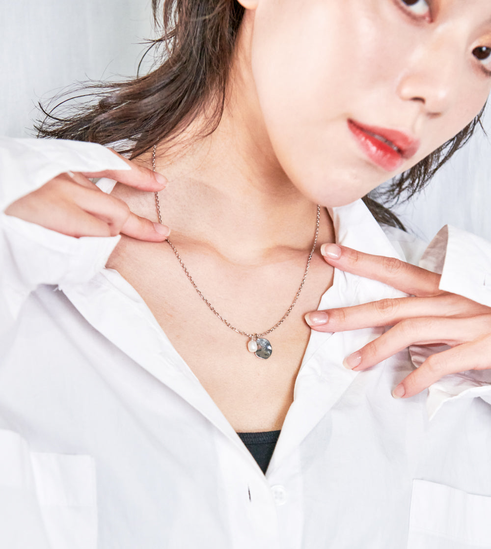パール プレート ネックレス