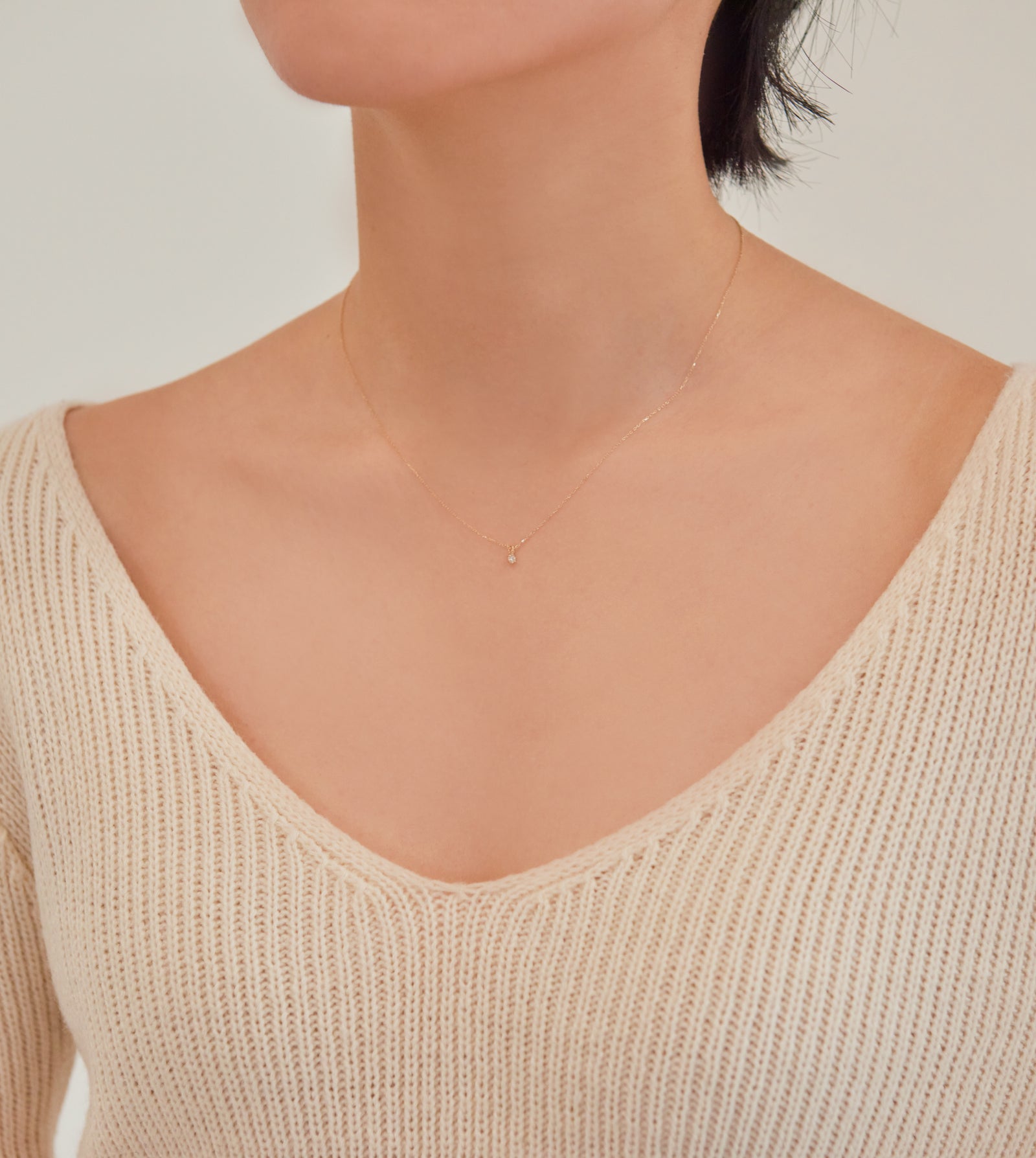 ダイヤモンドネックレスのみ SOLITAIRE DIAMOND NECKLACE - tsui