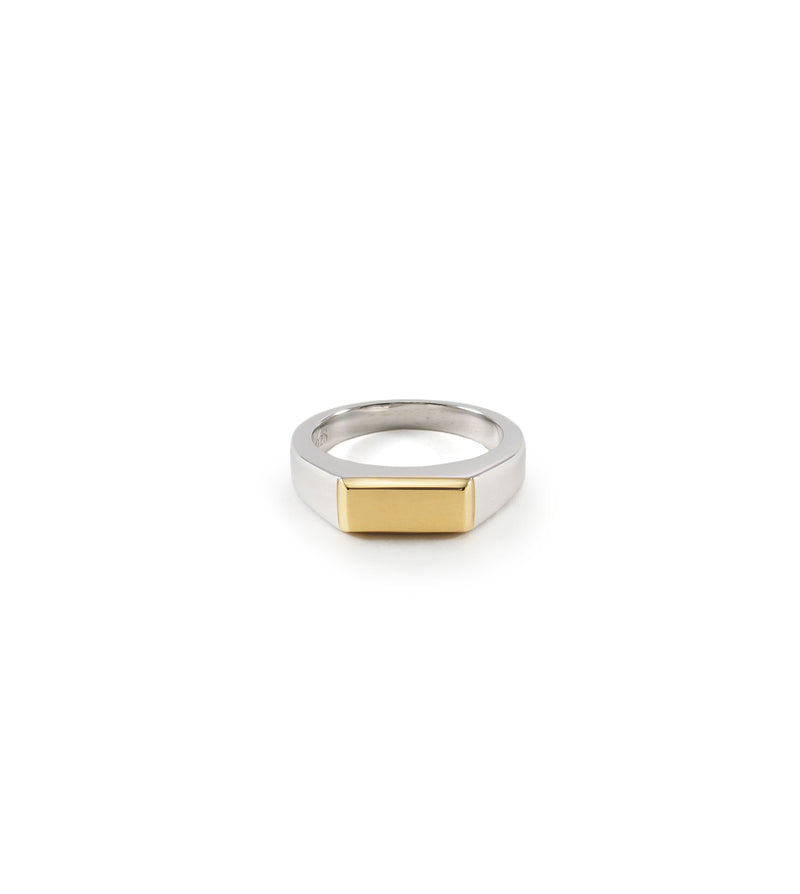 BICOLOR SIGNET RING (THIN)