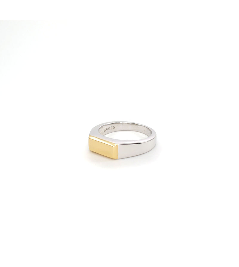 BICOLOR SIGNET RING (THIN)